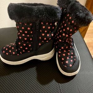 Kids Heart Pattern Winter Boots